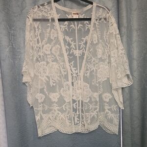 Cream Lace Cardigan